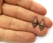 10 Conch Shell Sea Shell Charms Antique Copper Plated Charms (19x8mm)  G18240