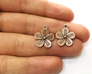 10 Flower Charms Antique Copper Plated Charms (19x16mm)  G18241