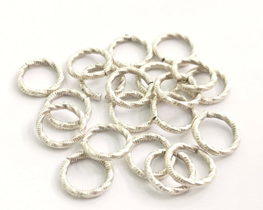 20 Twisted Jump rings Findings Connector  Antique Silver Jumpring open link (10mm) G18250