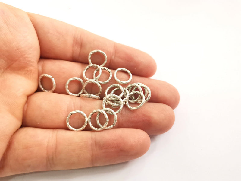 20 Twisted Jump rings Findings Connector  Antique Silver Jumpring open link (10mm) G18250