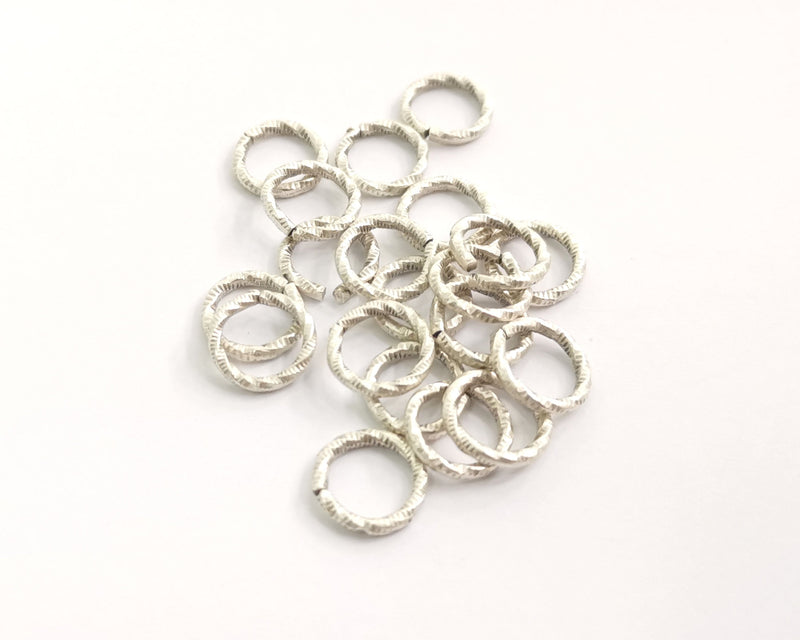 20 Twisted Jump rings Findings Connector  Antique Silver Jumpring open link (10mm) G18250