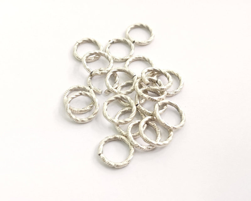 20 Twisted Jump rings Findings Connector  Antique Silver Jumpring open link (10mm) G18250