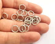 20 Twisted Jump rings Findings Connector  Antique Silver Jumpring open link (10mm) G18250