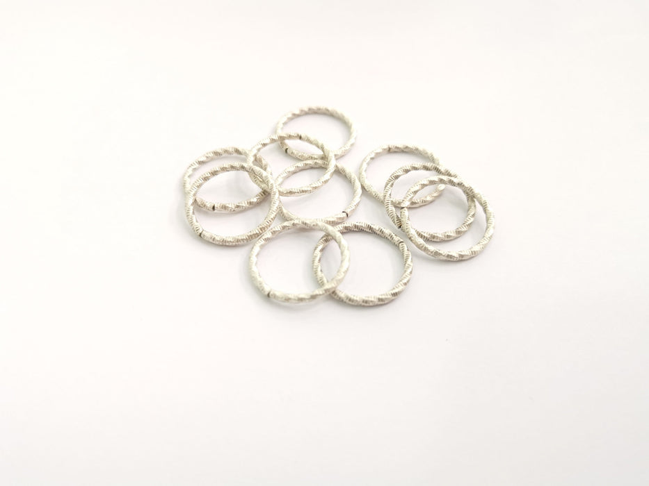 10 Twisted Jump rings Findings Connector  Antique Silver Jumpring open link (20mm) G18251