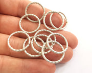 10 Twisted Jump rings Findings Connector  Antique Silver Jumpring open link (20mm) G18251