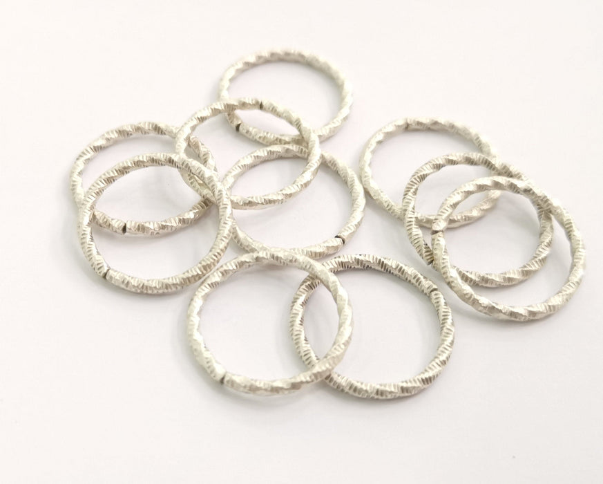 10 Twisted Jump rings Findings Connector  Antique Silver Jumpring open link (20mm) G18251