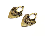 4 Bronze Charms Antique Bronze Plated Charms (31x20mm)  G18274