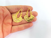 2 Gold Charms Gold Plated Charms  (40x29mm)  G18280