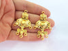 2 Gold Charms Gold Plated Charms  (47x31mm)  G18281