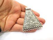 Silver Flower Pendant Antique Silver Plated Pendant (68x58mm)  G17877