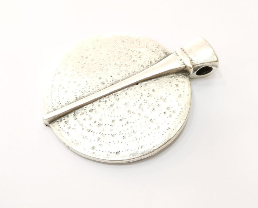 Silver Large Pendant Antique Silver Plated Pendant (83x66mm)  G17879