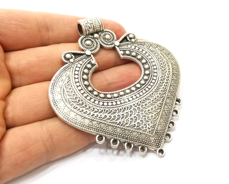 Silver Large Pendant Antique Silver Plated Pendant (81x73mm)  G17880