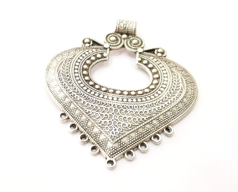 Silver Large Pendant Antique Silver Plated Pendant (81x73mm)  G17880