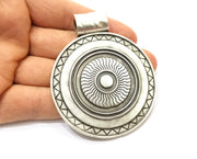 Silver Large Pendant Antique Silver Plated Pendant (76x62mm)  G17881