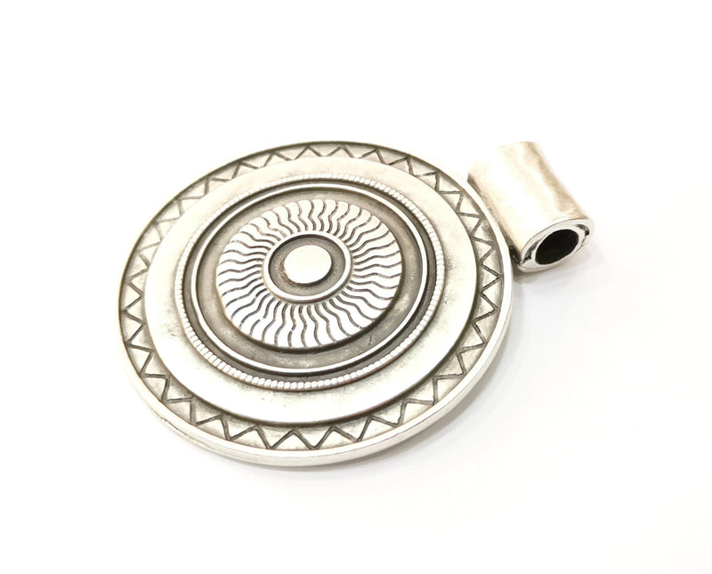 Silver Large Pendant Antique Silver Plated Pendant (76x62mm)  G17881