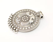 Silver Large Pendant Antique Silver Plated Pendant (78x62mm)  G17882