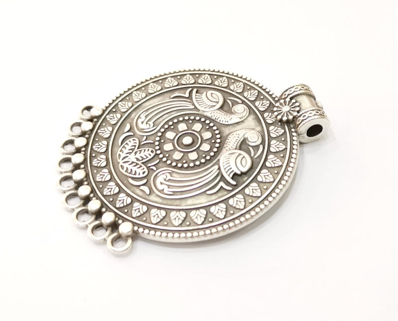 Silver Large Pendant Antique Silver Plated Pendant (78x62mm)  G17882