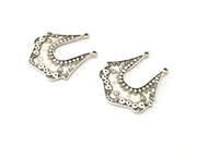 2 Silver Charms Antique Silver Plated Charms (37x32mm)  G17884