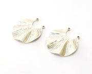 2 Silver Charms Antique Silver Plated Charms (38x36mm)  G17885