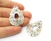 2 Silver Charms Antique Silver Plated Charms (39x26mm)  G17892