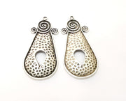 2 Silver Charms Antique Silver Plated Charms (56x25mm)  G17893