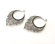 2 Silver Charms Antique Silver Plated Charms (47x33mm)  G17895