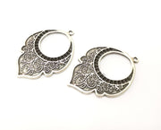 2 Silver Charms Antique Silver Plated Charms (47x33mm)  G17895