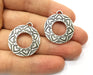 4 Silver Charms Antique Silver Plated Charms (26mm)  G17896