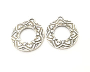 4 Silver Charms Antique Silver Plated Charms (26mm)  G17896