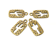 10 Hammered Cactus (Double Sided) Charms Antique Bronze Plated Charms (23x12mm)  G18285