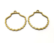 2 Sea Shell Charms Antique Bronze Plated Charms (44x38mm)  G18289