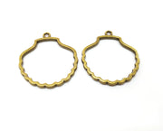 2 Sea Shell Charms Antique Bronze Plated Charms (44x38mm)  G18289
