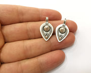 5 Silver Charms Antique Silver Plated Charms (27x14mm)  G18294