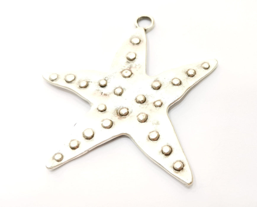 Silver Starfish Charms Antique Silver Plated Charms (72x68mm) G18299