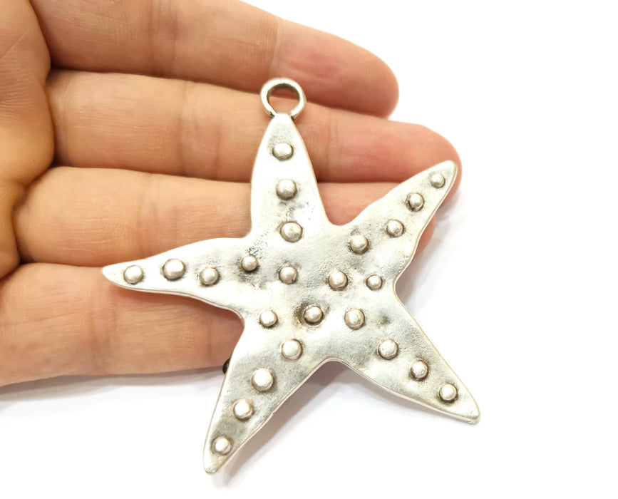 Silver Starfish Charms Antique Silver Plated Charms (72x68mm) G18299