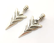 2 Silver Arrowhead Charms Antique Silver Plated Charms (47x20mm) G18302