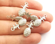 5 Pineapple Charms Antique Silver Plated Charms (22x9mm) G18317