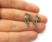 10 Flamingo Charms Antique Bronze Plated Charms (23x12mm)  G18331