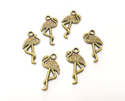 10 Flamingo Charms Antique Bronze Plated Charms (23x12mm)  G18331