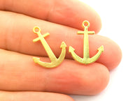 10 Anchor Charms Gold Plated Charms (21x16mm) G18340