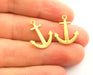 10 Anchor Charms Gold Plated Charms (21x16mm) G18340