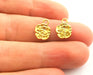 10 Flower Charms Gold Plated Charms (13x10mm)  G18341