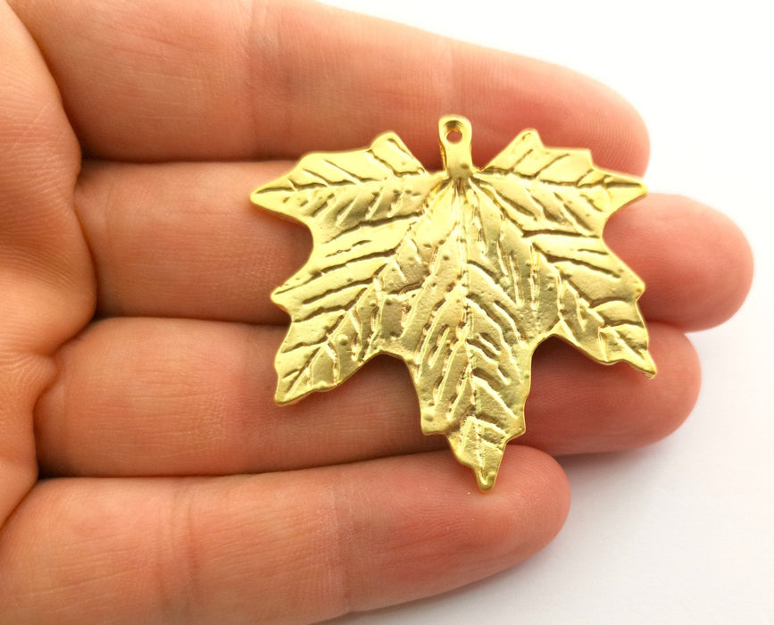 Gold Maple Leaf Charms Gold Plated Charms (43x46mm) G18349