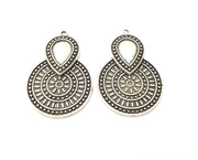 2 Silver Charms Antique Silver Plated Charms (41x28mm)  G17914