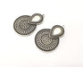 2 Silver Charms Antique Silver Plated Charms (41x28mm)  G17914