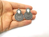 2 Silver Charms Antique Silver Plated Charms (41x28mm)  G17914