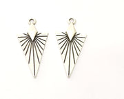 4 Silver Charms Antique Silver Plated Charms (40x18mm)  G17915