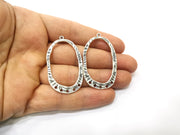 2 Silver Charms Connector with five holes Antique Silver Plated Charms (47x28mm)  G17916