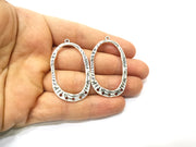 2 Silver Charms Connector with five holes Antique Silver Plated Charms (47x28mm)  G17916