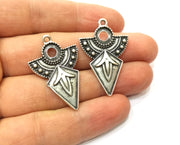 4 Silver Charms Antique Silver Plated Charms (37x24mm)  G17921